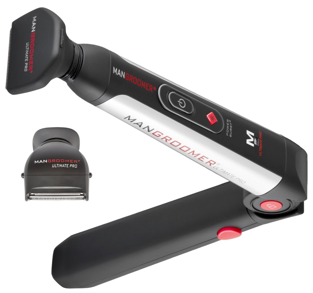 Mangroomer Ultimate Pro Back Shaver con asa 2 cabezas de shock abso...