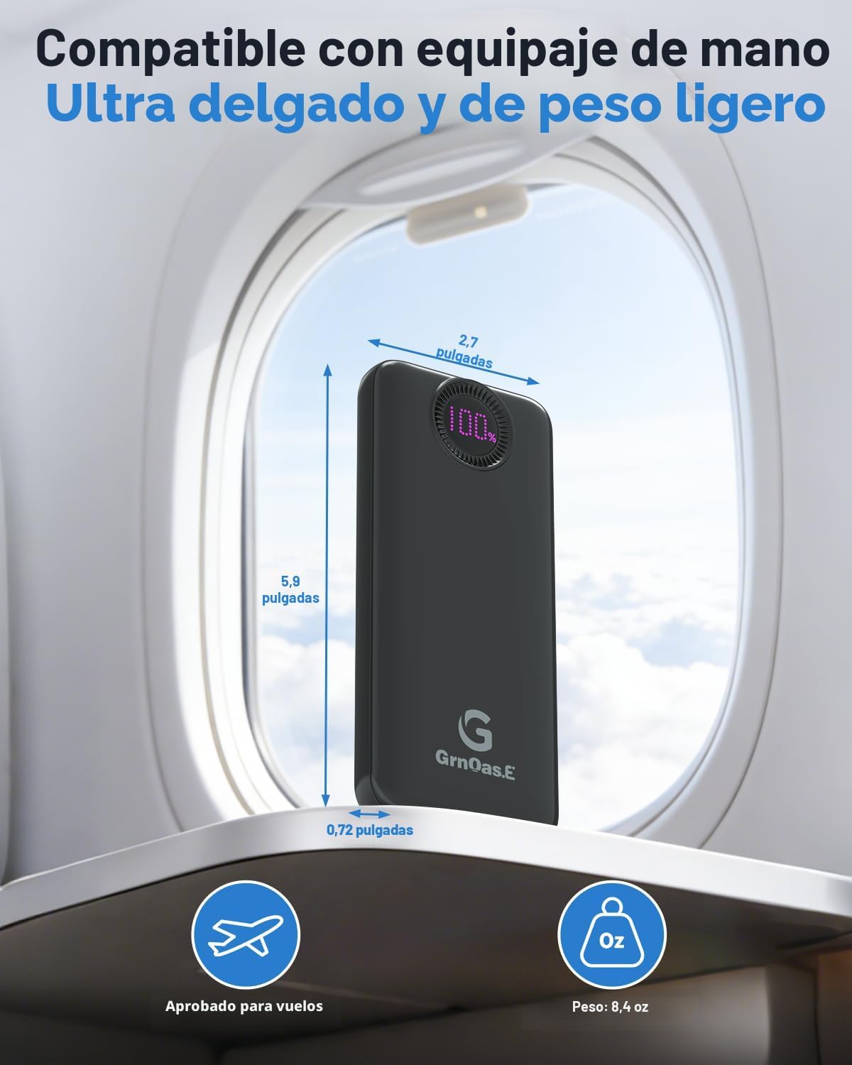GrnOas.E Banco de Energía, Cargador Portátil de 10000 mAh 22.5W Max...