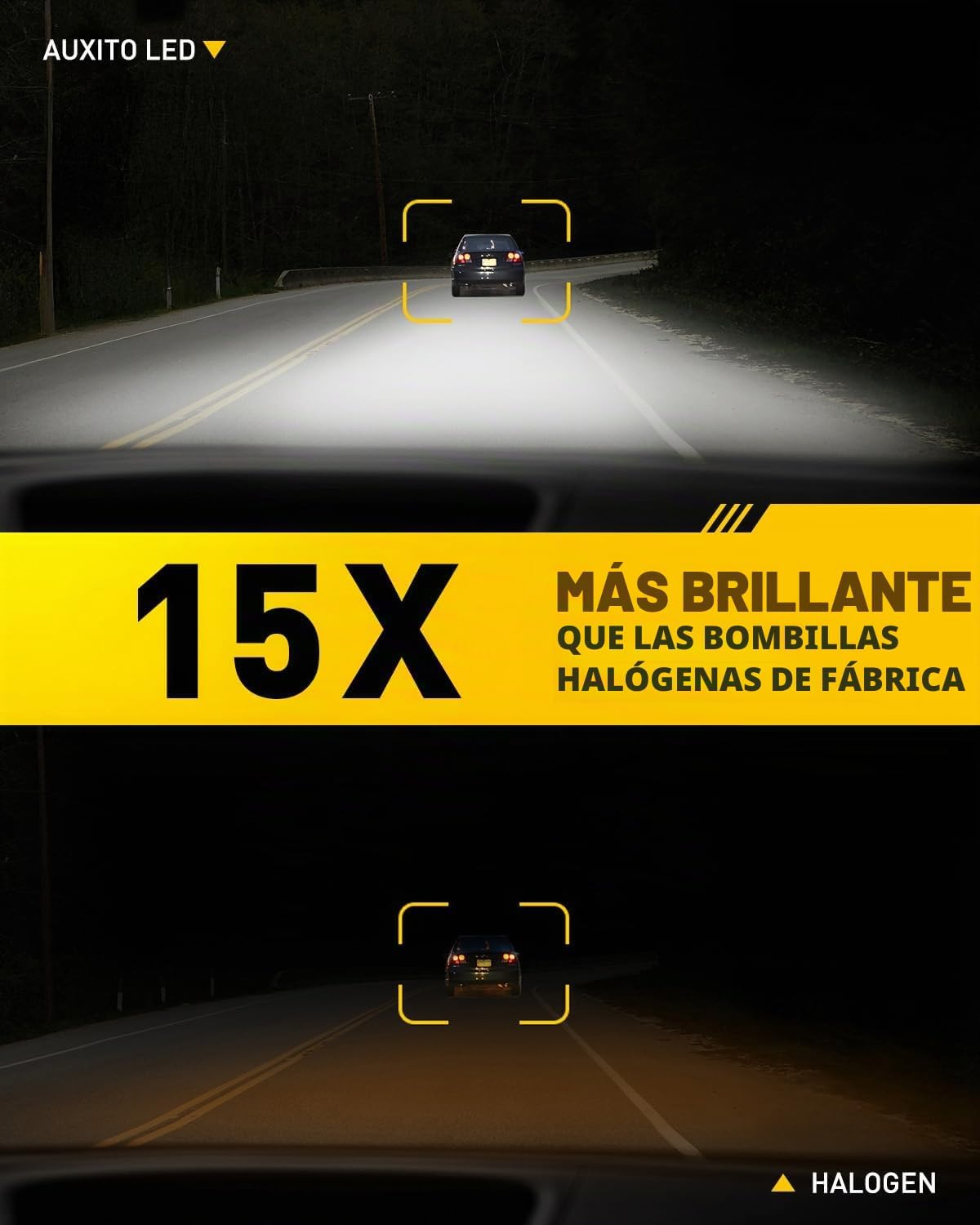 AUXITO Bombillas LED 9005 H11, 80,000 lm 15X superbrillantes, 6500K...