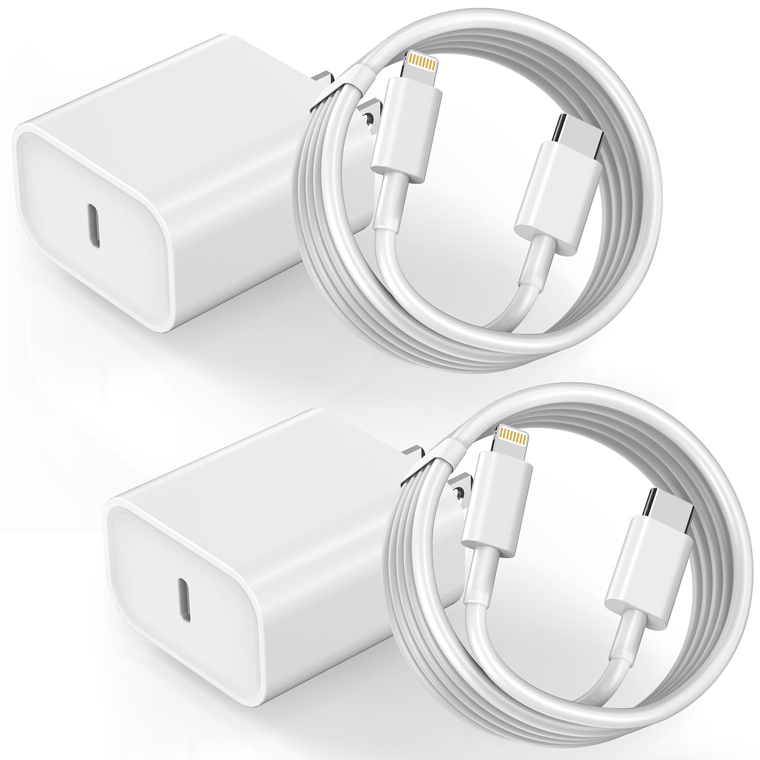Paquete de 2 cargadores rápidos para iPhone, cargador tipo C, carga...