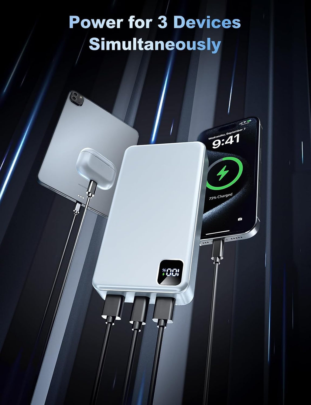 Cargador portátil, batería de 56800 mAh, cargador de teléfono portá...