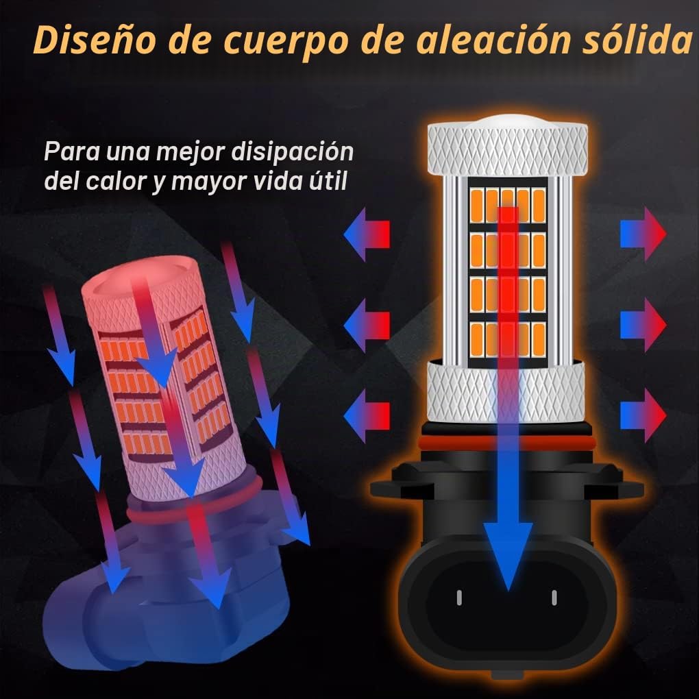 GLOFE Focos LED de alta potencia de 92 SMD 3000K amarillo ámbar 900...