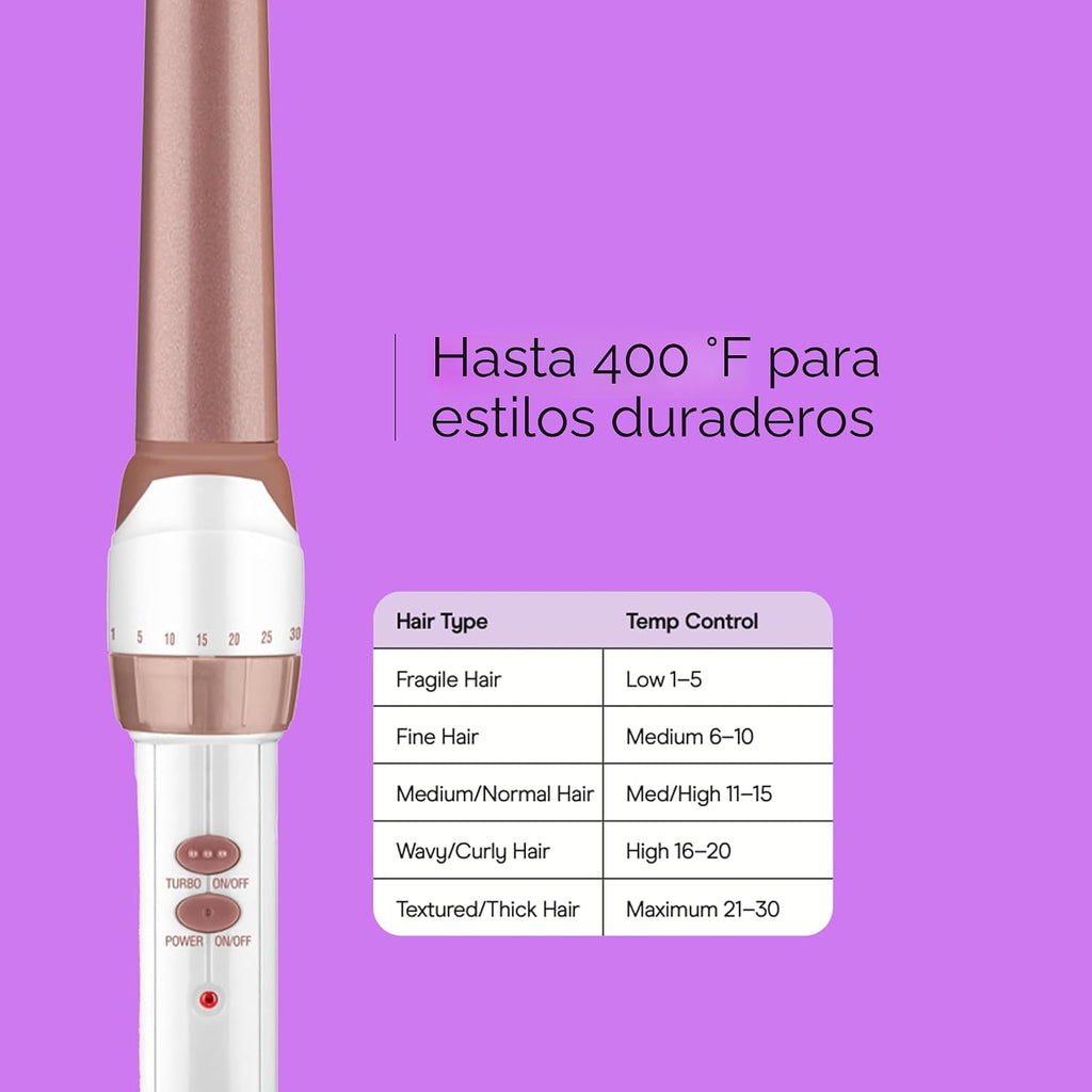 Conair Varita rizadora cónica de cerámica doble, se estrecha de 1¼...