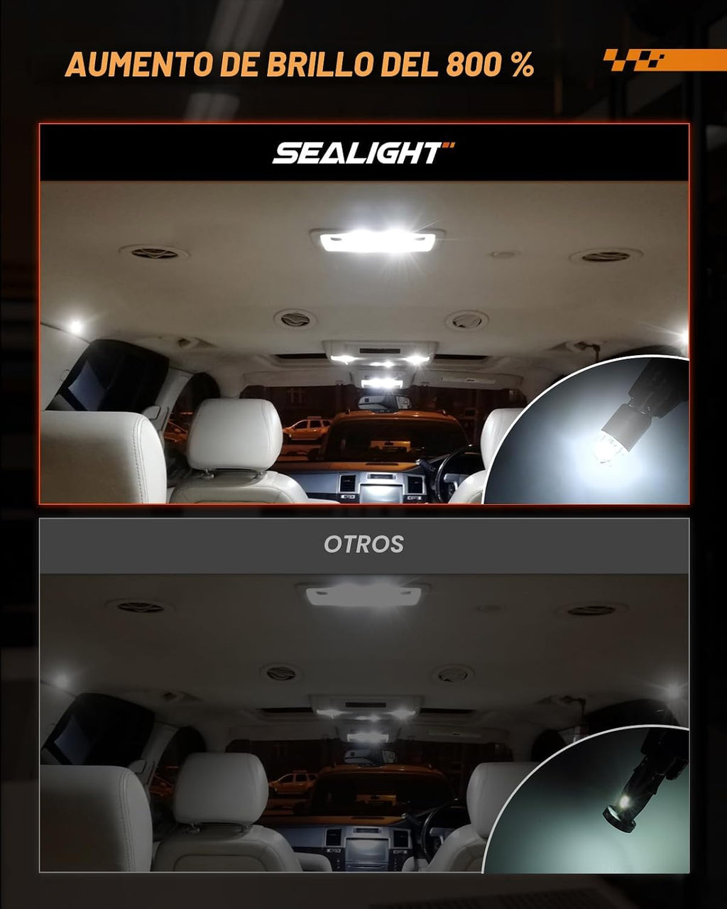 SEALIGHT 194 - Bombilla LED de 6000 K, color blanco, para placa de...