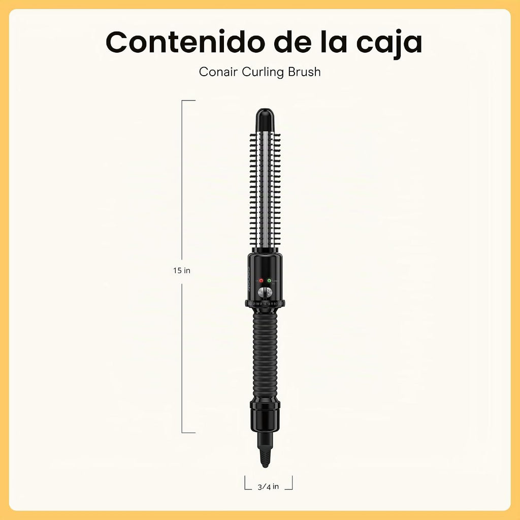 Conair Cepillo de rizador para cabello corto, cerdas de nailon, bar...