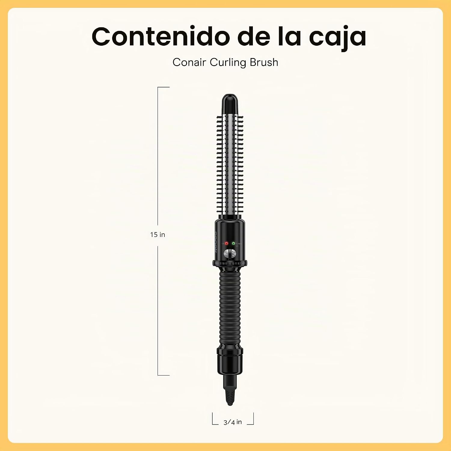 Conair Cepillo de rizador para cabello corto, cerdas de nailon, bar...