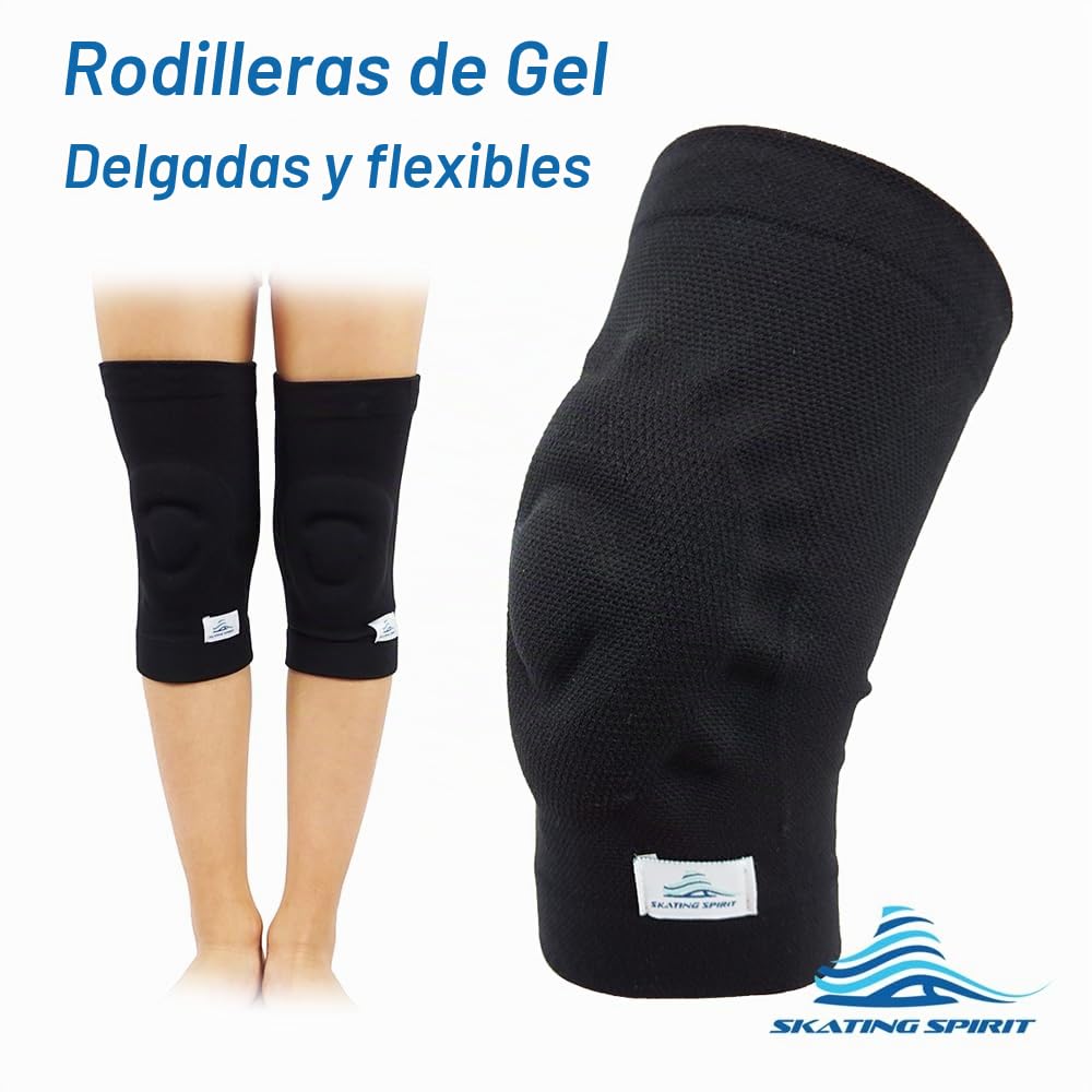 SKATINGSPIRIT - Rodilleras de gel (1 par), rodillera con cojín y so...