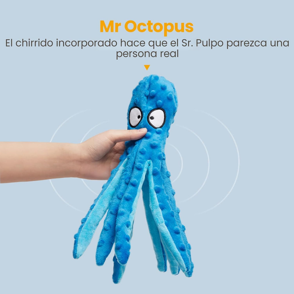 HGB Juguetes chirriantes para perros, pulpo sin relleno, juguetes g...