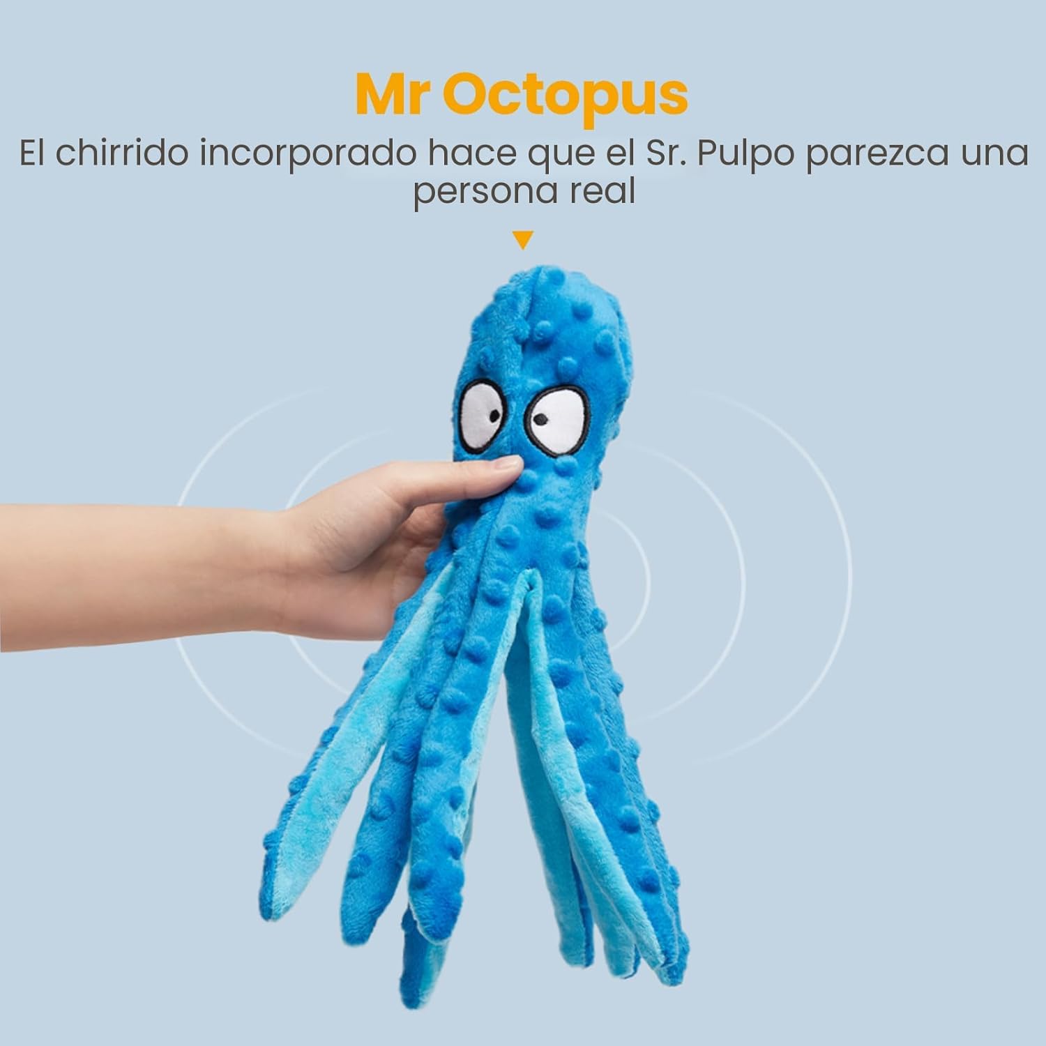 HGB Juguetes chirriantes para perros, pulpo sin relleno, juguetes g...