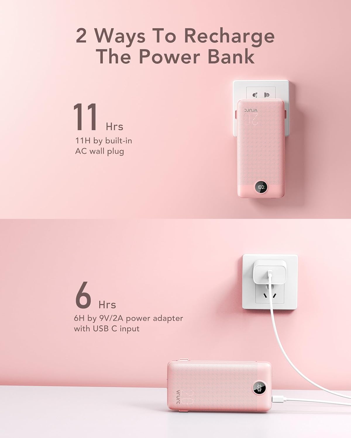 VRURC - Cargador portátil de 20000 mAh, banco de energía de carga r...