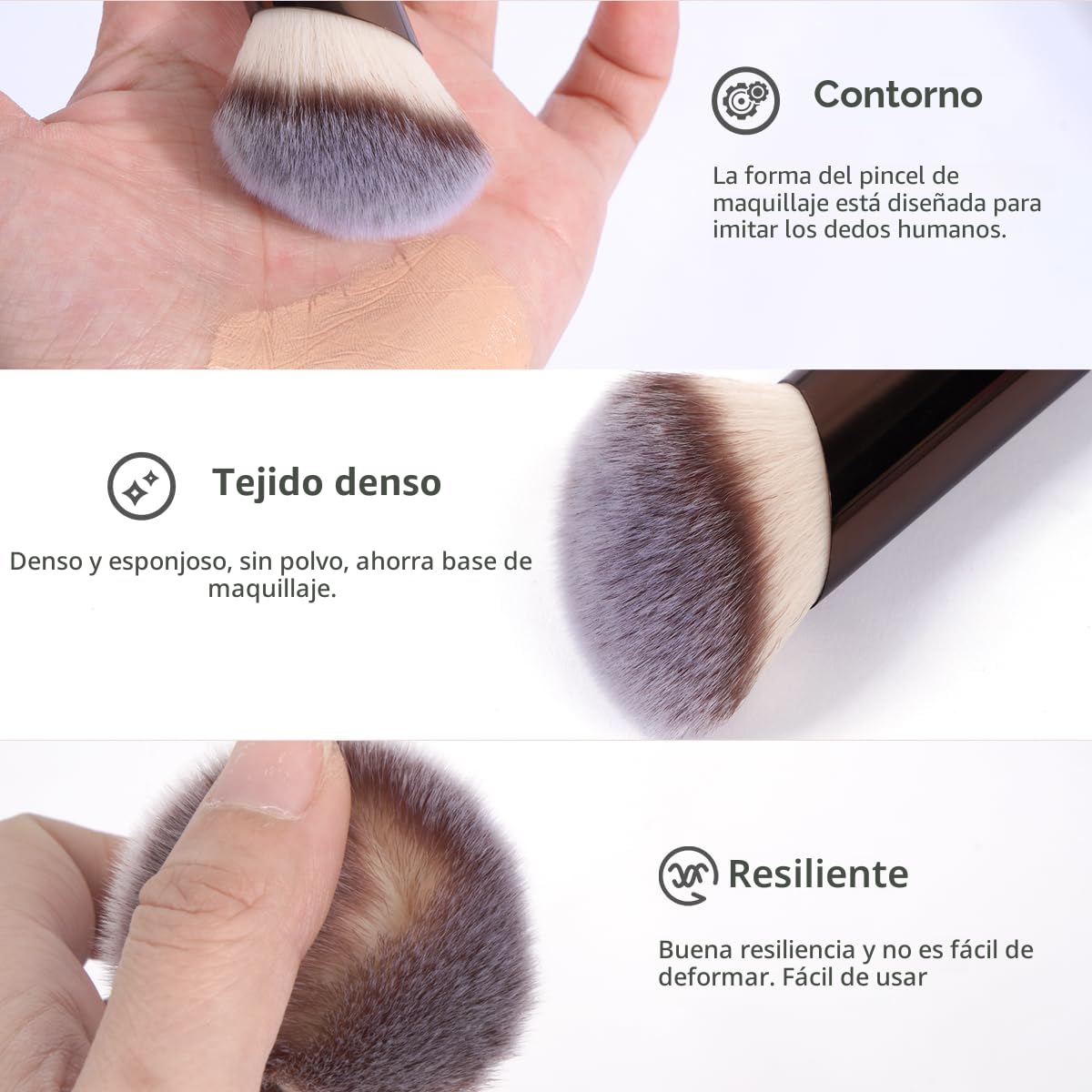 MAANGE Juego de 20 brochas de maquillaje con bolsa, brocha Kabuki d...