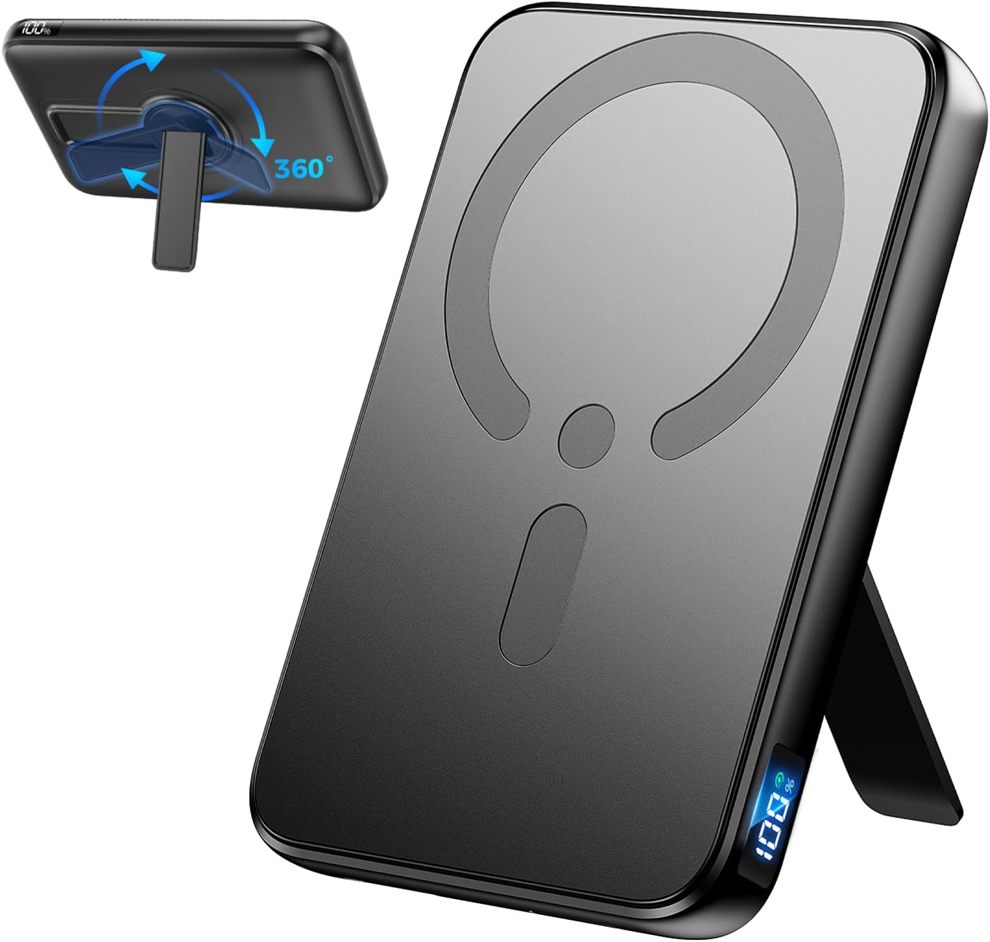 Cargador portátil magnético de 12000 mAh con soporte ajustable, bat...