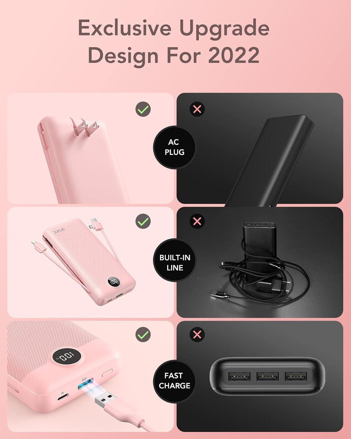 VRURC - Cargador portátil de 20000 mAh, banco de energía de carga r...