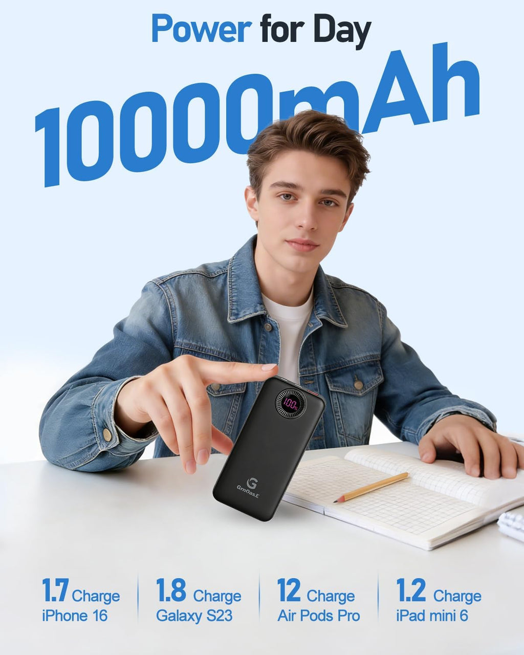 GrnOas.E Banco de Energía, Cargador Portátil de 10000 mAh 22.5W Max...