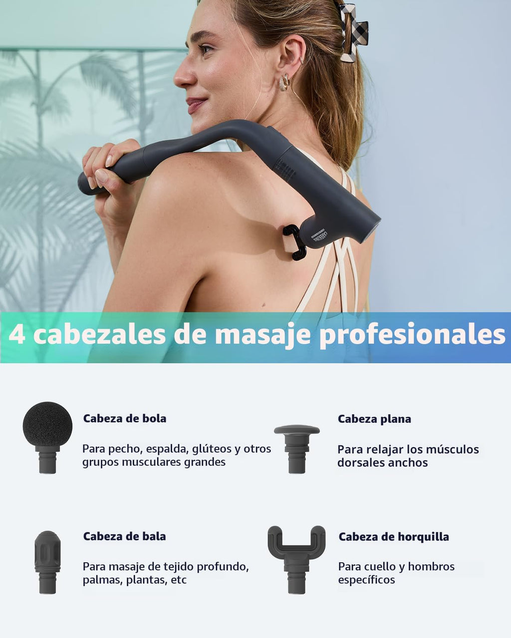 CAREKING 3-en-1 Pistola de masaje desmontable de tejido profundo, m...