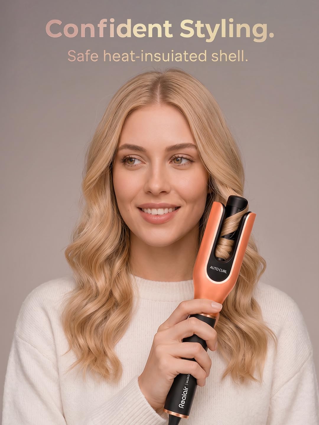 Realair Rizador giratorio automático, rizador automático de pelo de...