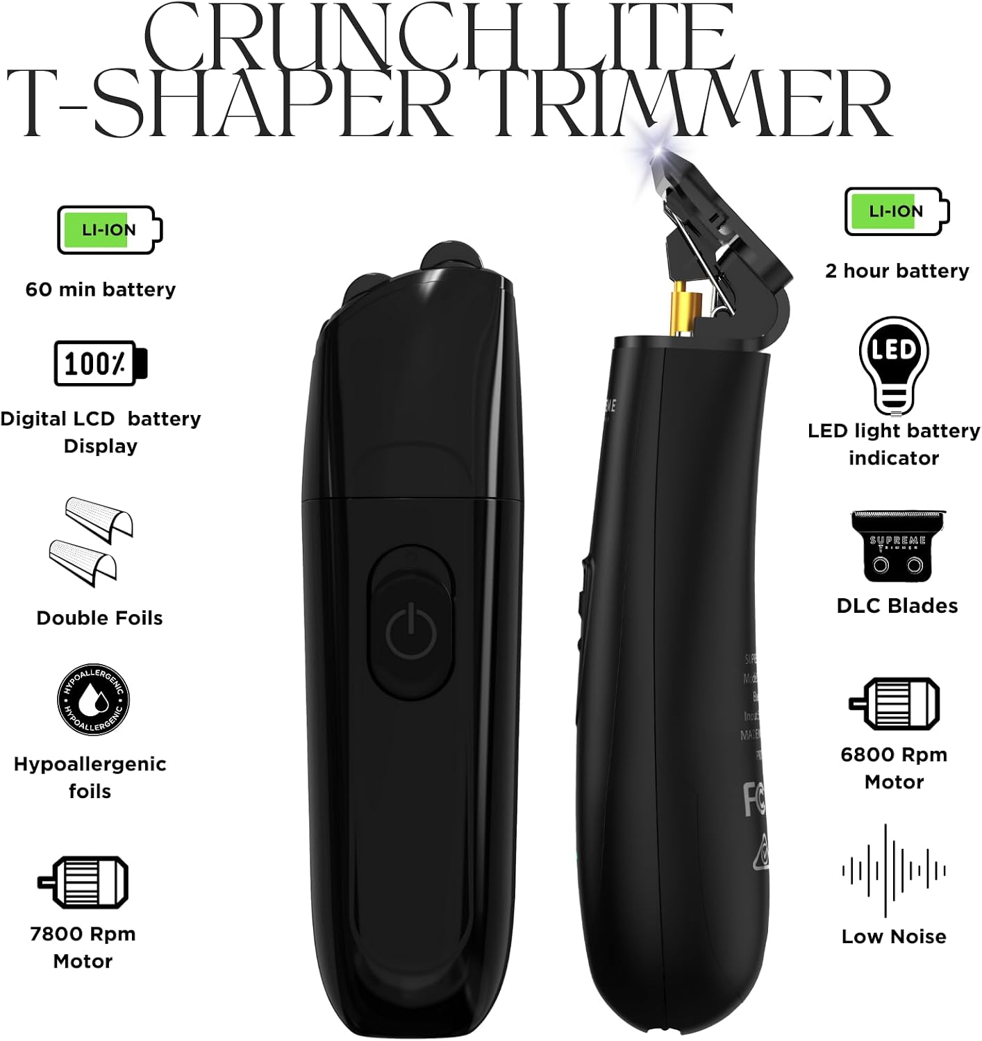Supreme Trimmer 2 en 1 DLC T-Shaper recortadora de barba y cabello...