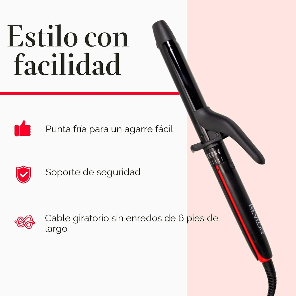 REVLON Smoothstay Rizador de 1 Pulgada - Varita Rizadora con Infusi...