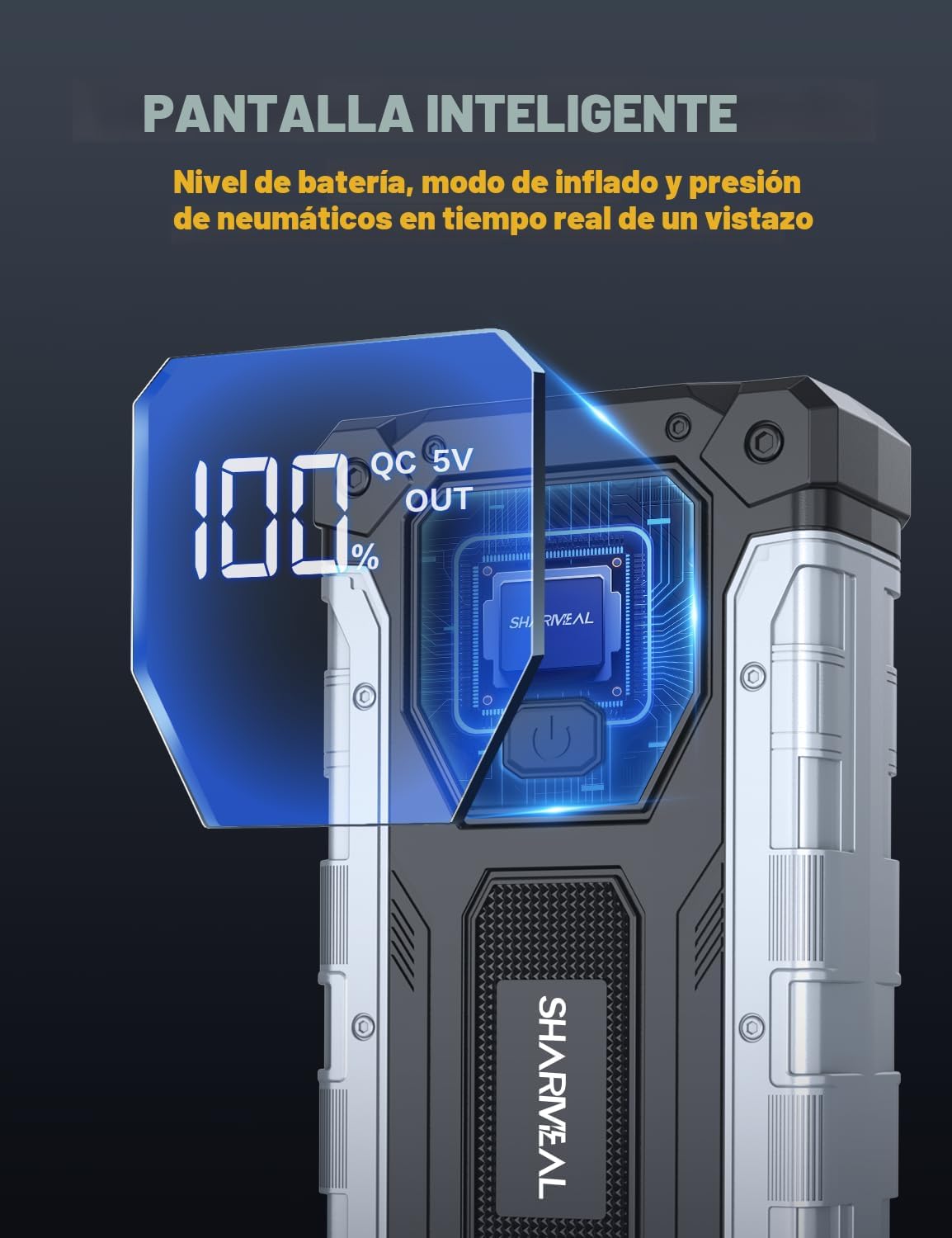 Sharmeal Arrancador de coche 7000A, paquete de batería de arranque...