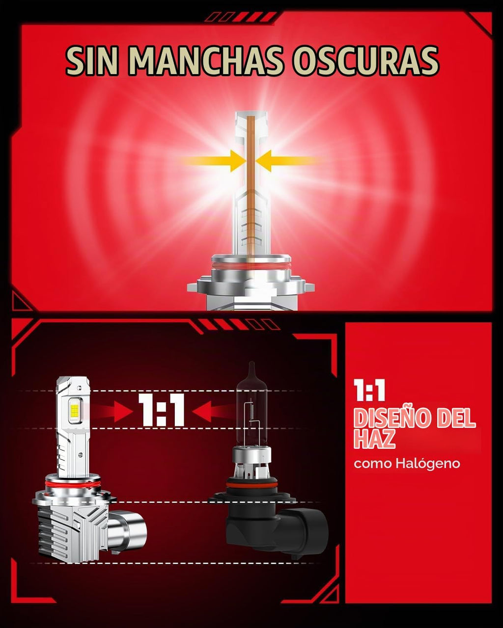 TOPIK Bombillas antiniebla T6 9005, bombillas halógenas mejoradas,...