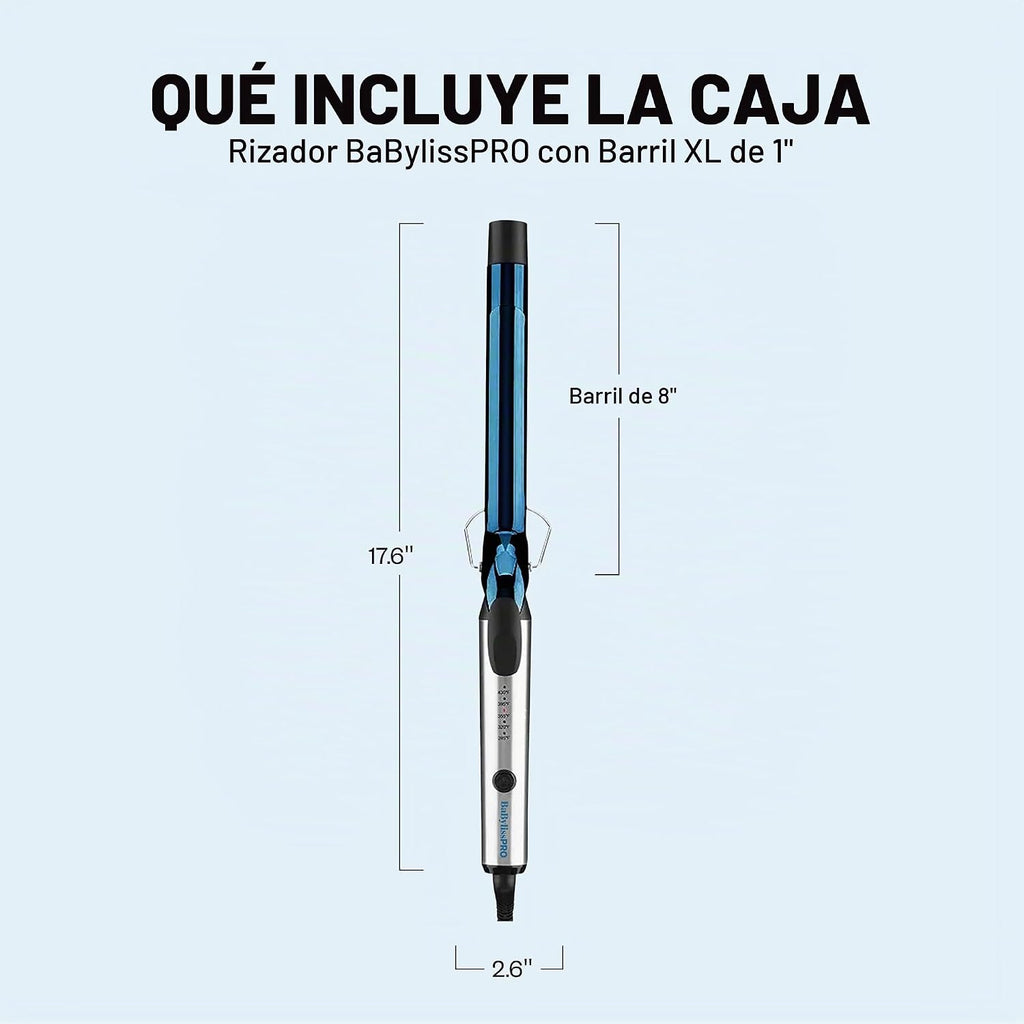 BabylissPRO Rizador profesional Nano Titanium con barril extendido\...