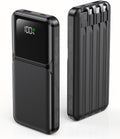 RONEGN Cargador portátil con cable integrado, cargador de batería d...