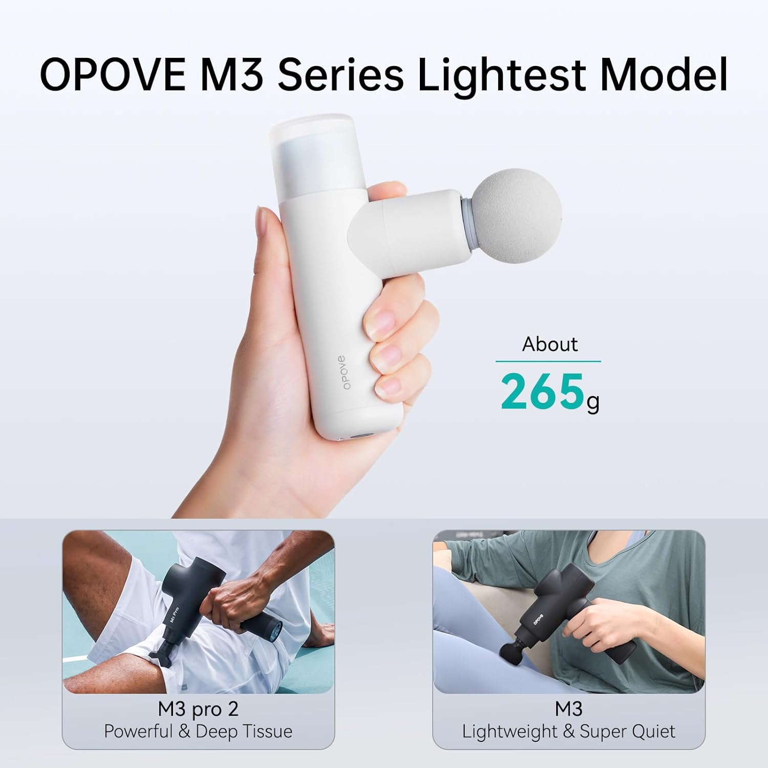 Opove M3 Mini pistola de masaje para aliviar el dolor de espalda, c...