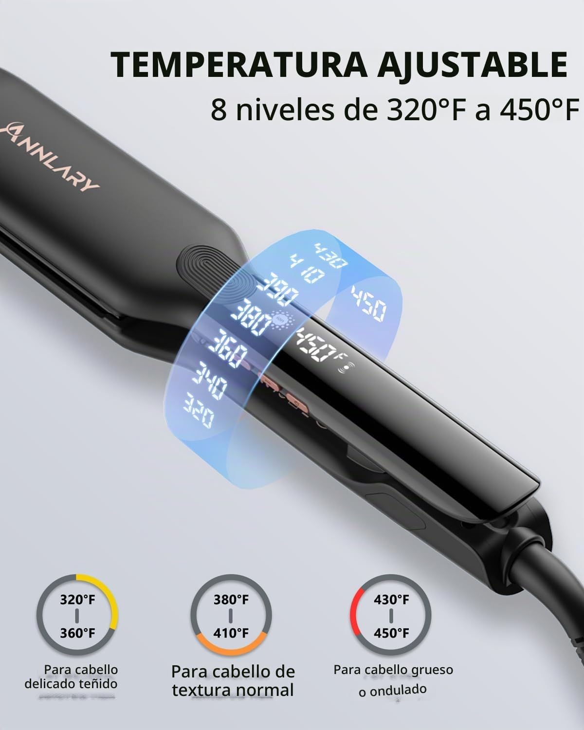Annlary Plancha de pelo de 1.75 pulgadas con bolsa de silicona resi...