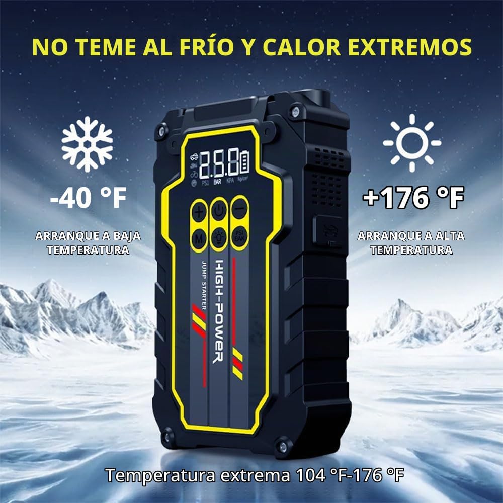 Naisiang Arrancador de Batería de Coche 4000A 12V (Hasta 7.0L de Ga...