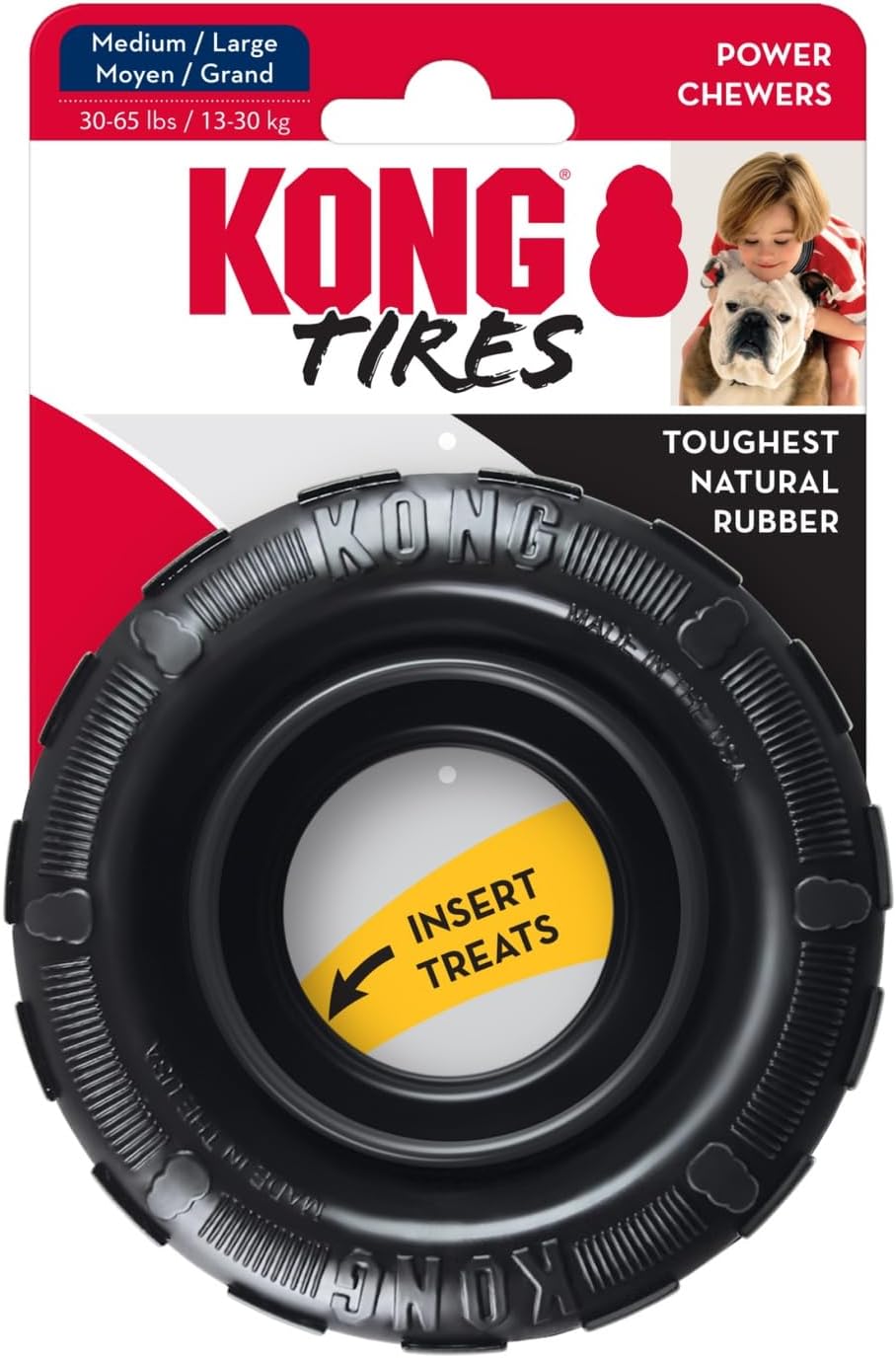 Juguete para perros en forma de neumático, de KONG, M\/ L, Negro