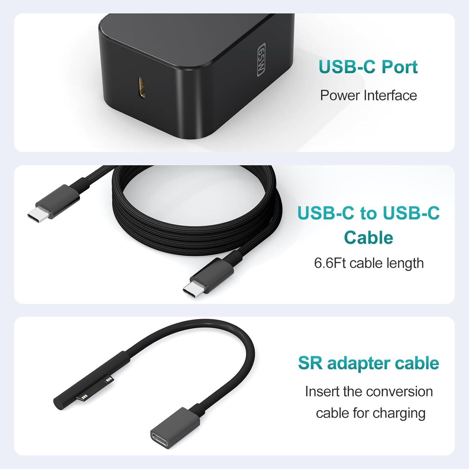Nuevo cargador de superficie de 65 W con enchufe de CA plegable, co...