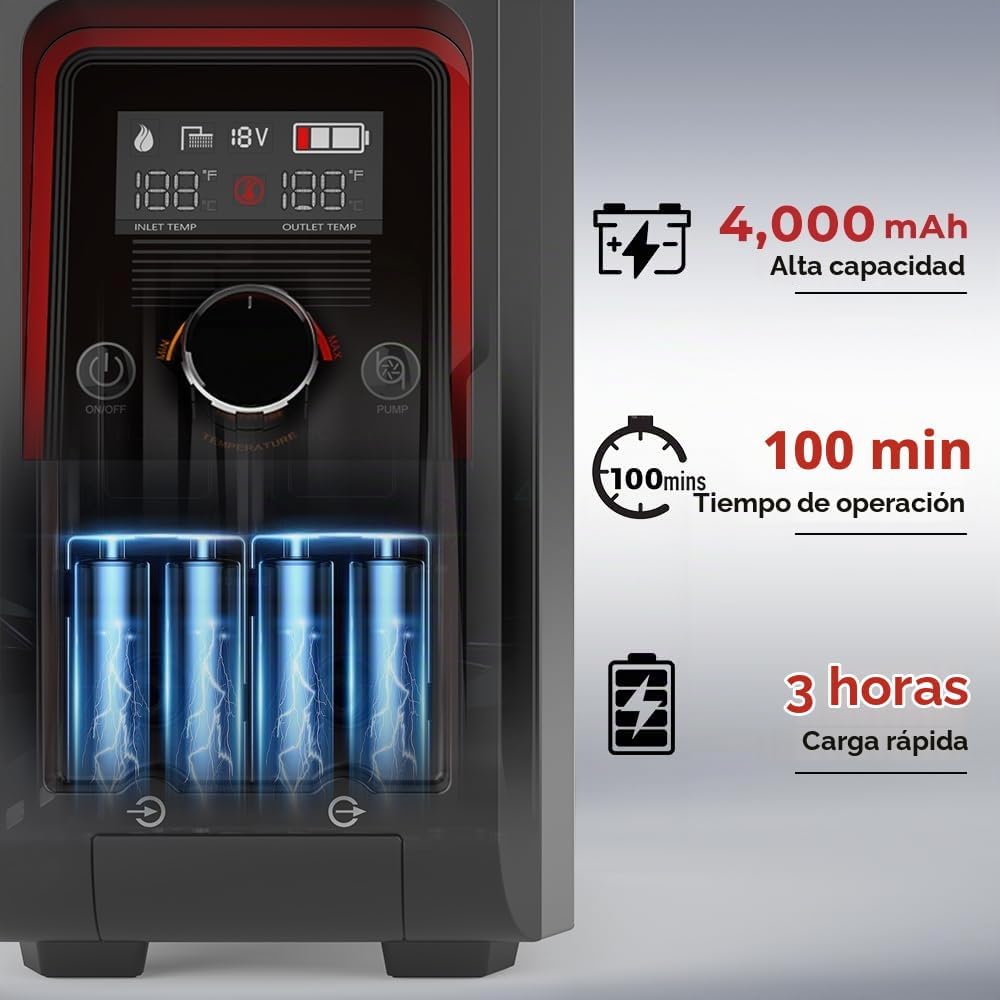CAMPLUX Nano 3 Pro - Calentador de agua portátil de propano de 1 li...