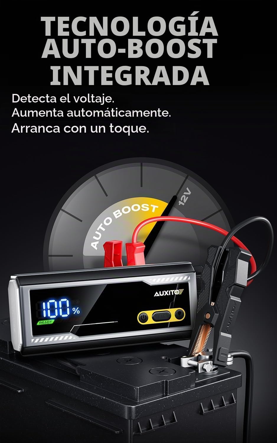 AUXITO T5 9000A - Arrancador de batería de coche resistente para to...