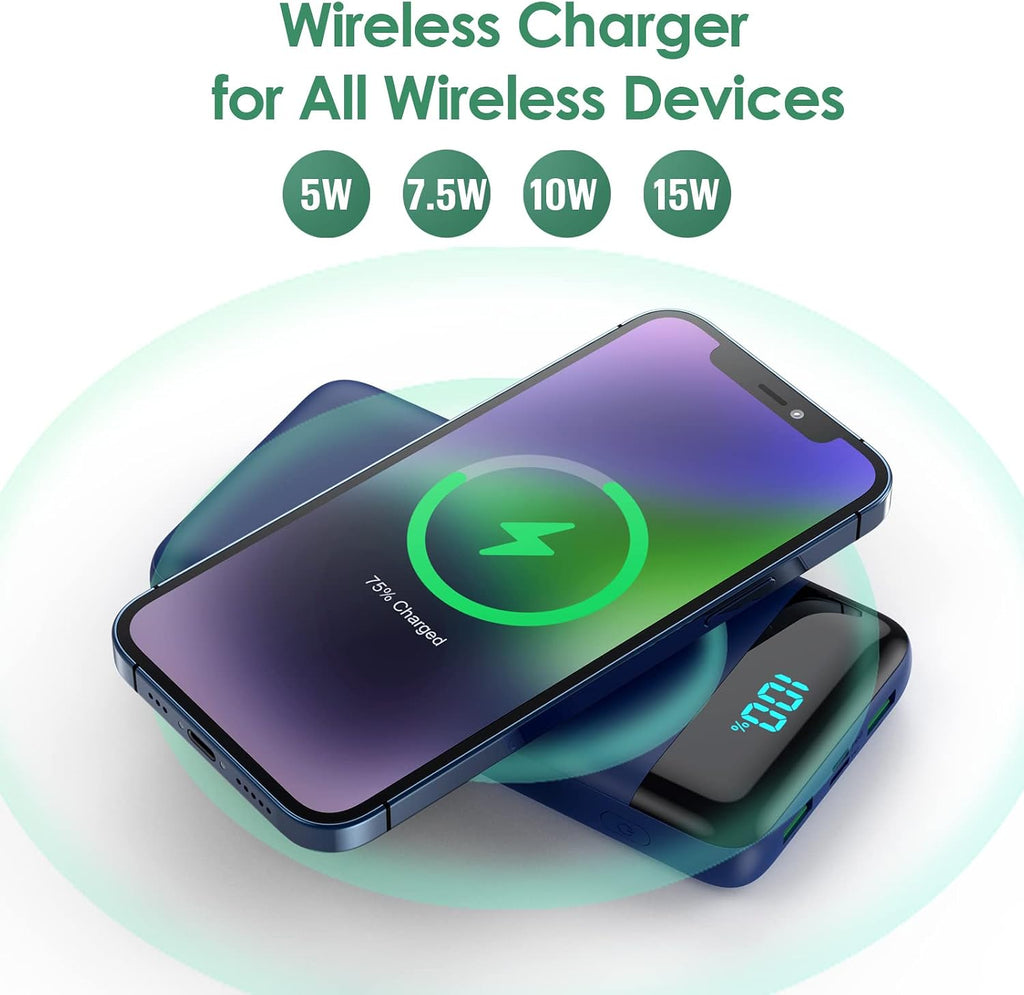 Cargador portátil inalámbrico de 30,800 mAh, cargador de batería US...