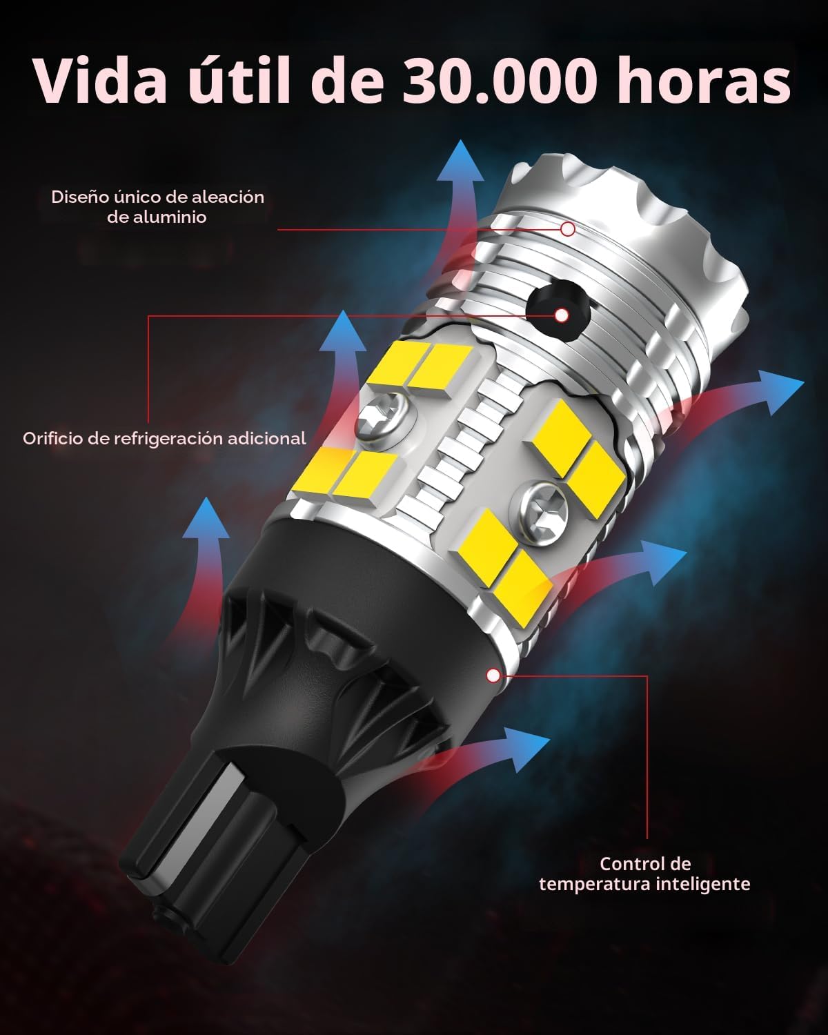 LASFIT Bombilla LED 921, luces de marcha atrás, 912 T15, luz de res...