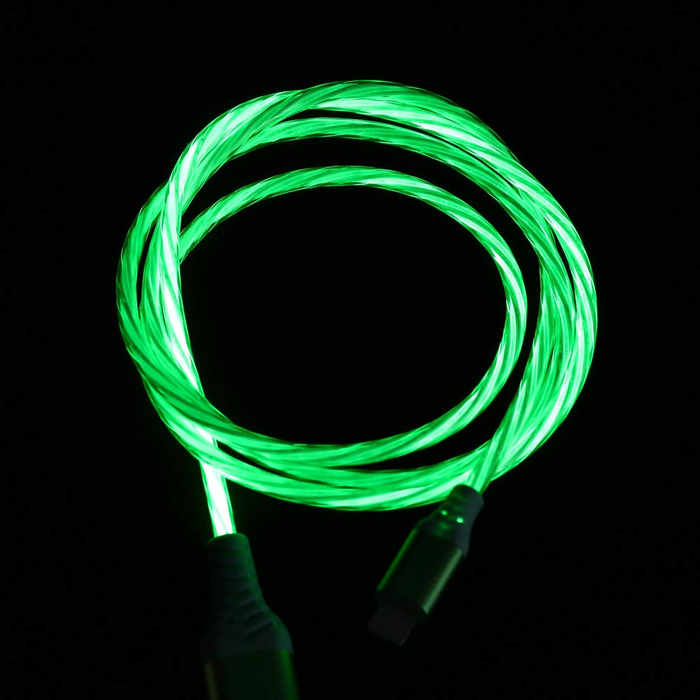 Cable LED USB C [2 unidades, 6 pies], cable de carga rápida LED de...