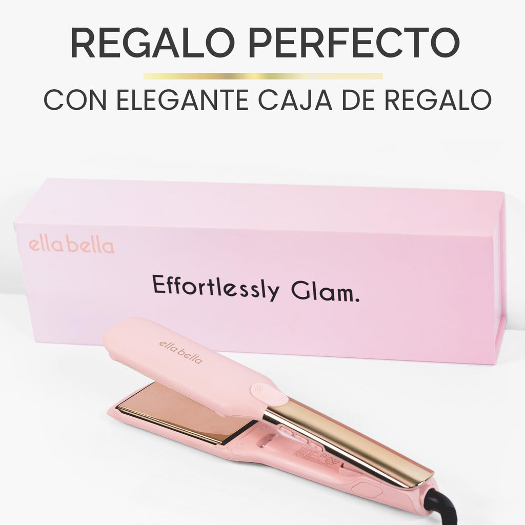 ELLA BELLA® Plancha plana de titanio para alisar el cabello (con in...