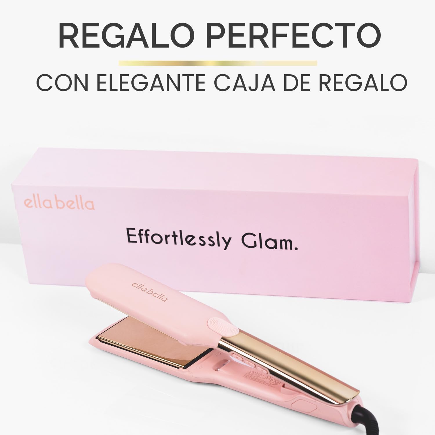 ELLA BELLA® Plancha plana de titanio para alisar el cabello (con in...