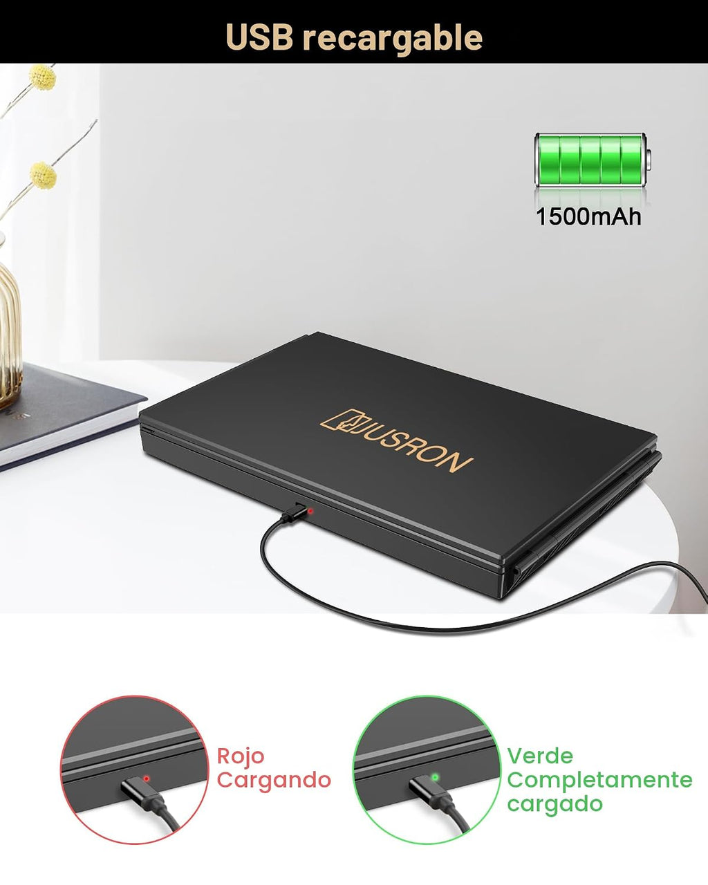 JUSRON Espejo para Cortarse el Cabello Uno Mismo con Ángulo de Visi...