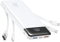 Charmast Cargador portátil de 20000mAh con cables incorporados, ban...