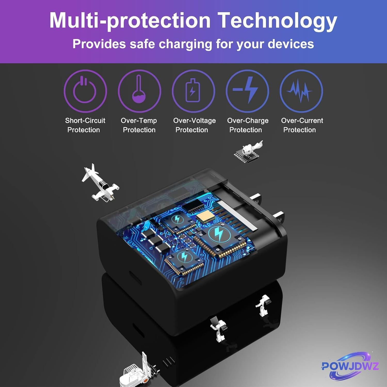 POWJDWZ Cargador USB C de 45 W, carga súper rápida tipo C compatibl...
