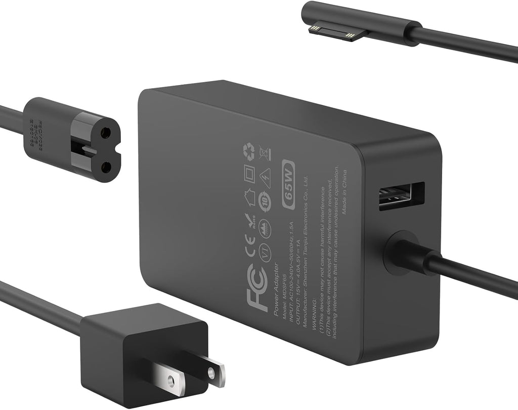 Cargador de 65 W compatible con Microsoft Surface Pro 11, 10, 9, 8,...