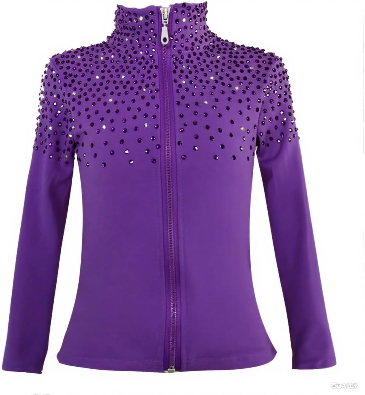 JoyCan Chaqueta de patinaje artístico con forro polar de manga larg...