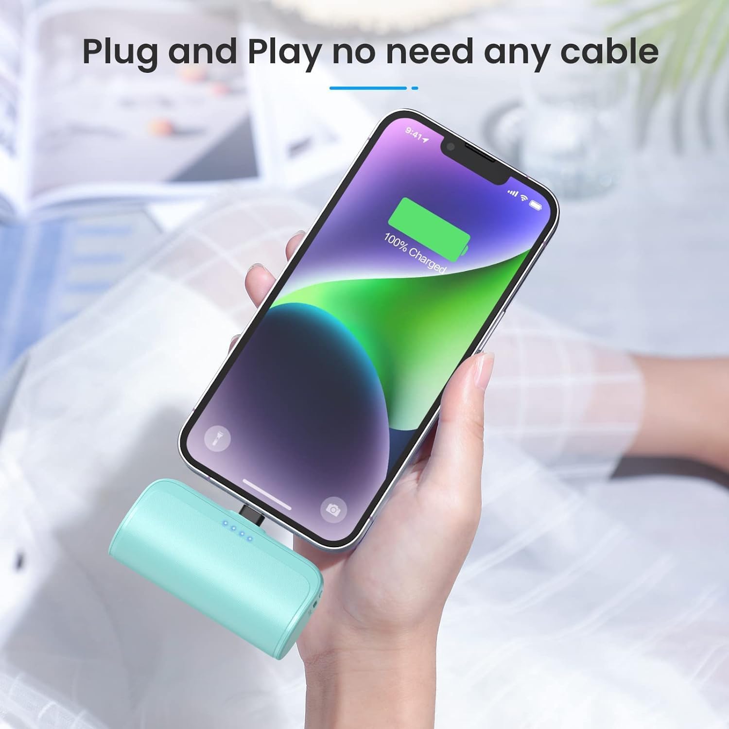 [Paquete de 2] Mini Cargador Portátil para iPhone 5200mAh, Banco de...