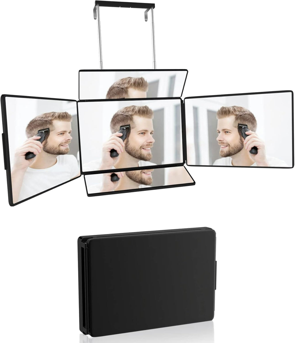 Espejo de 5 vías para cortar y afeitar el cabello, espejo de maquil...
