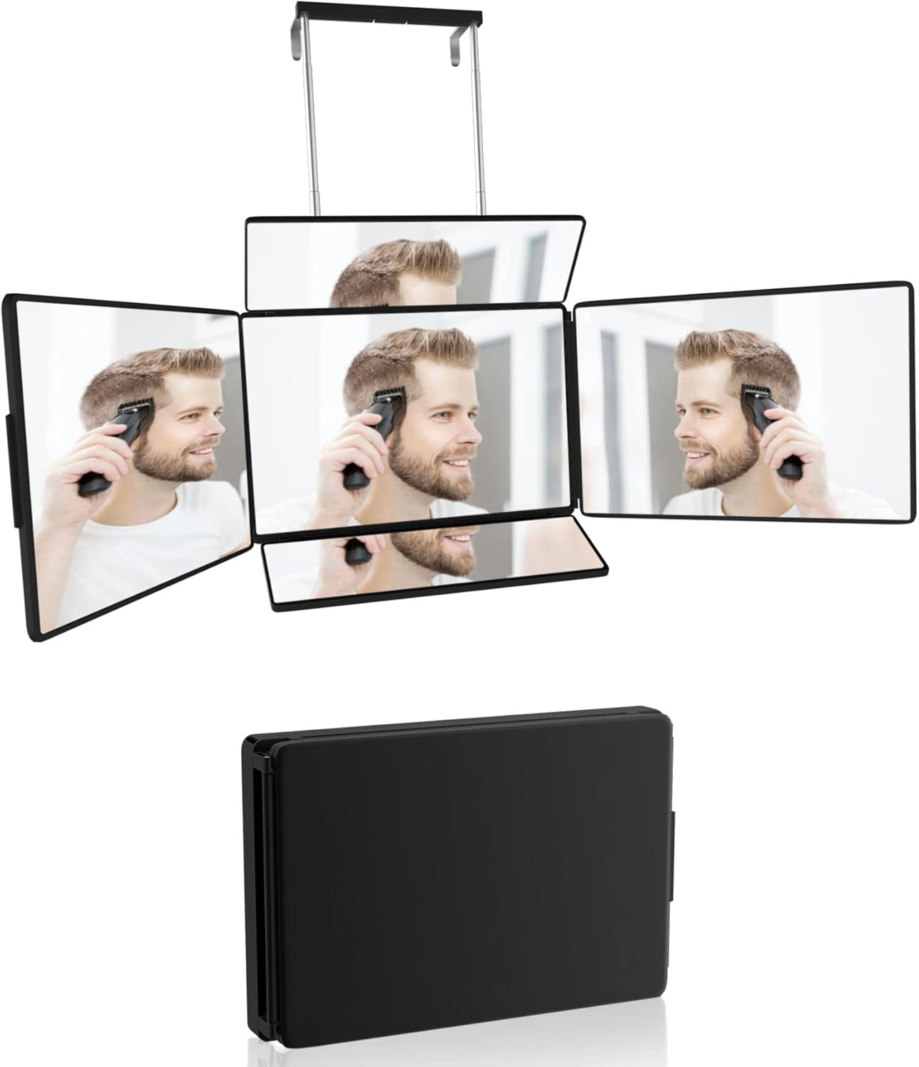 Espejo de 5 vías para cortar y afeitar el cabello, espejo de maquil...