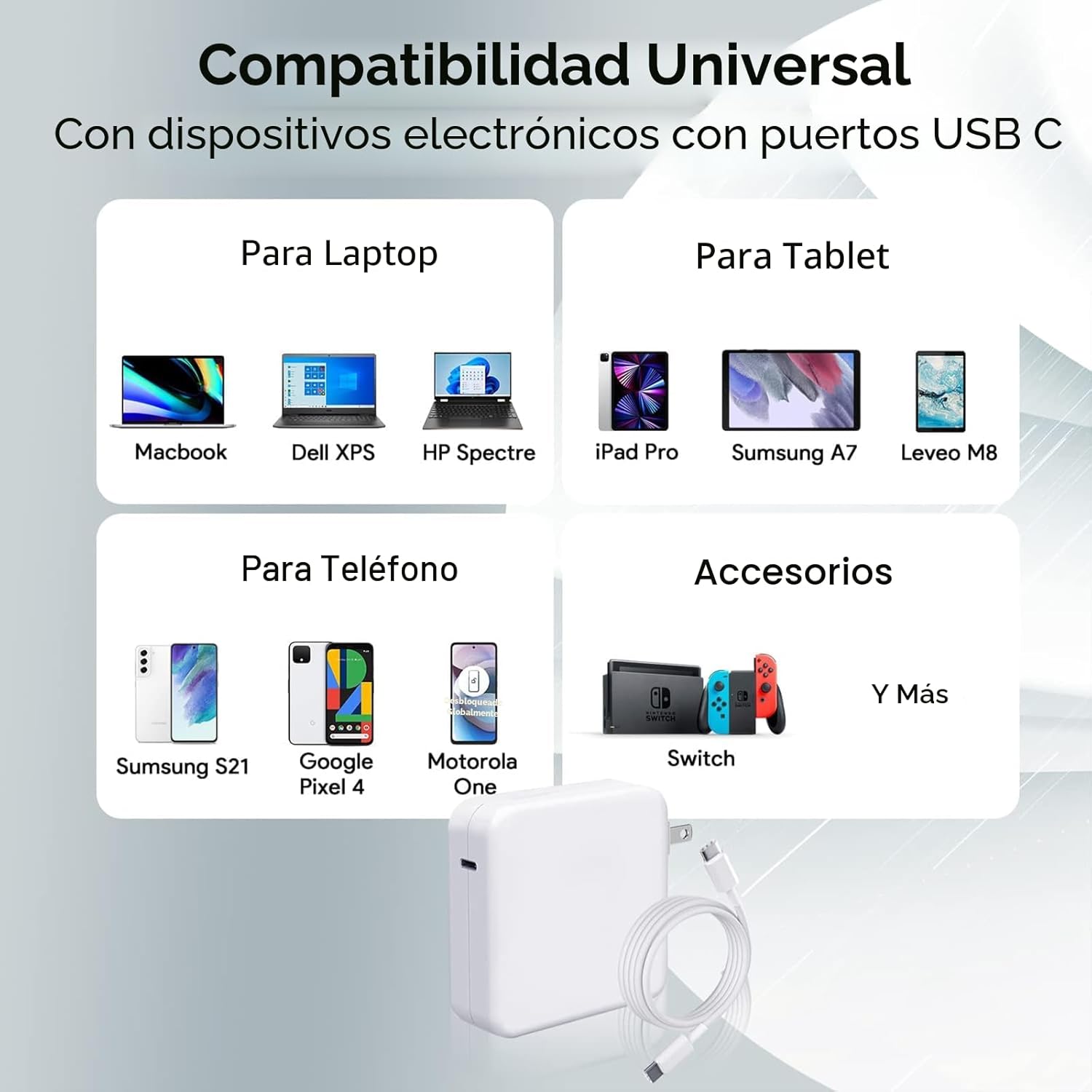 Cargador para MacBook Pro - Cargador USB C de 96W Cargador rápido p...