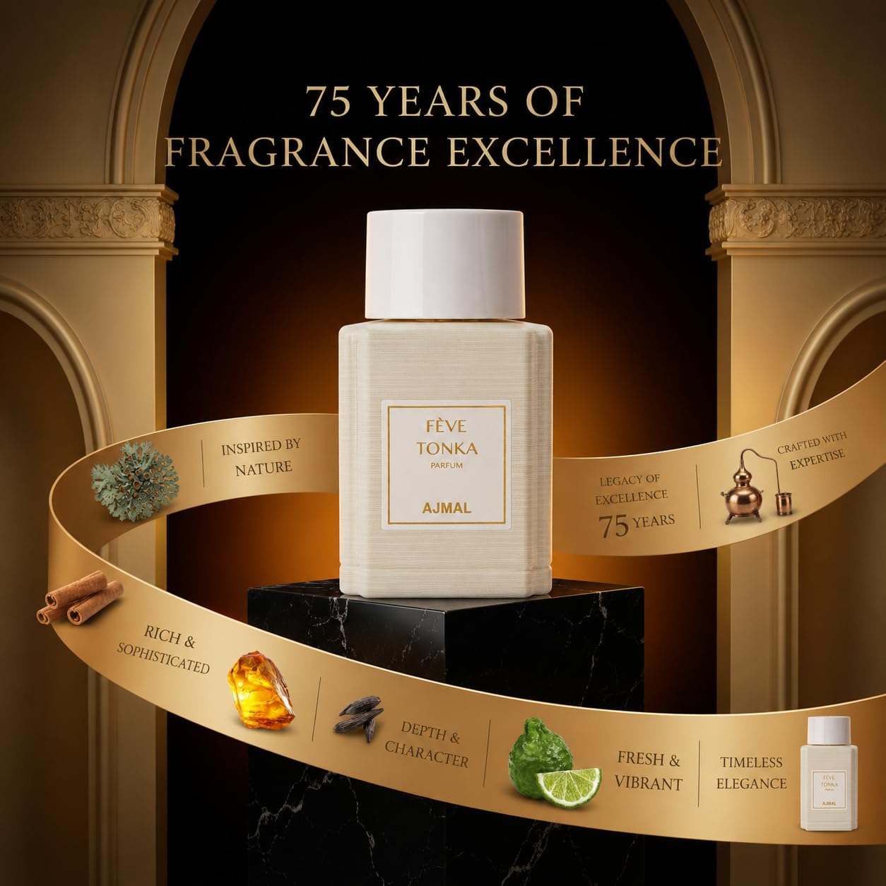 Ajmal Oud Marquis Fève Tonka Eau de Parfum para hombre, 3.4 fl oz |...