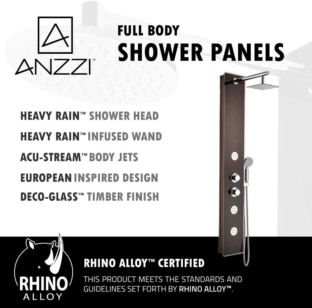 ANZZI Panel de Ducha de 59", Serie Pure, Sistema de Panel de Du...