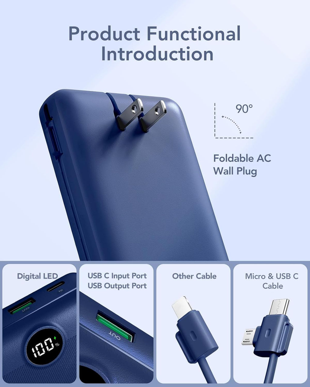 VRURC Cargador portátil de 20000 mAh, banco de energía de carga ráp...